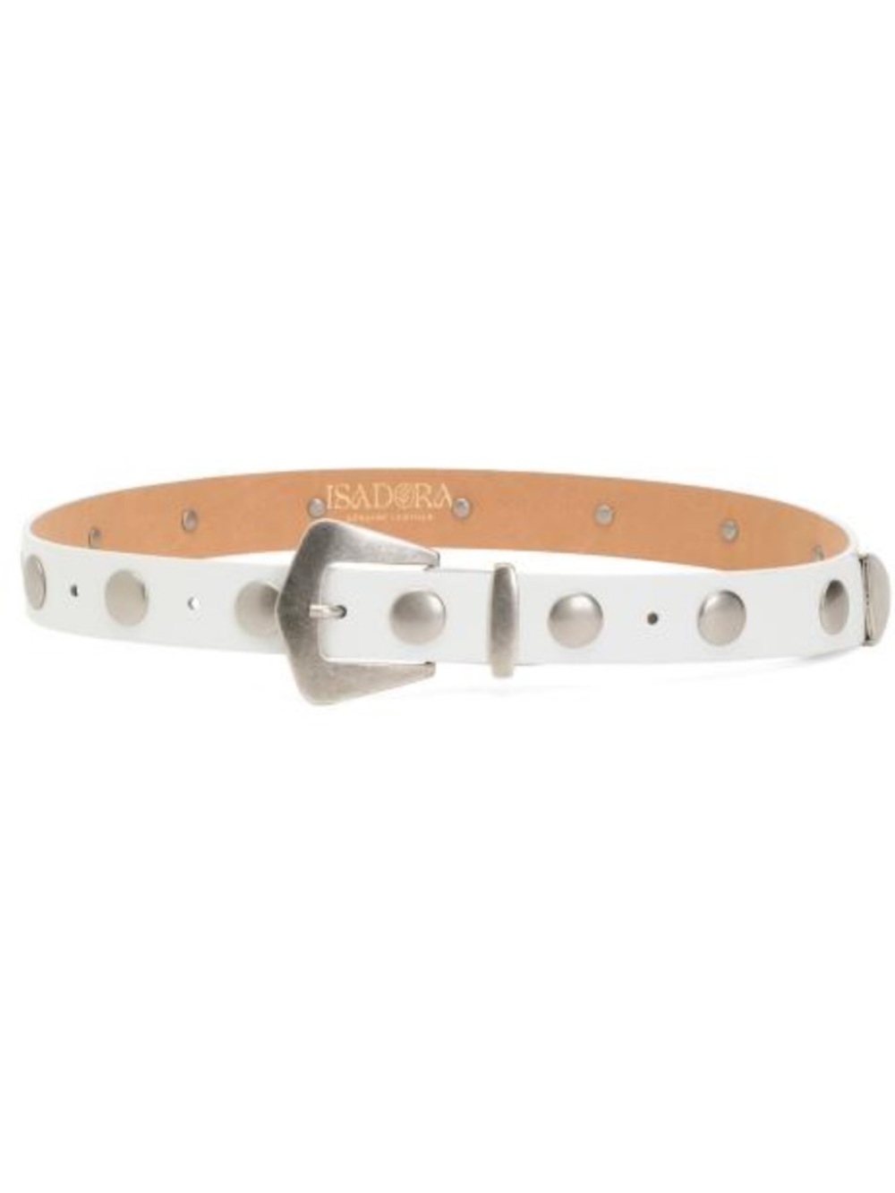 Isadora White Studded Leather Belt